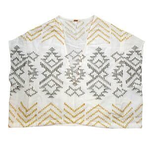 Free People Toluca embroidered top cream size 2 NWT